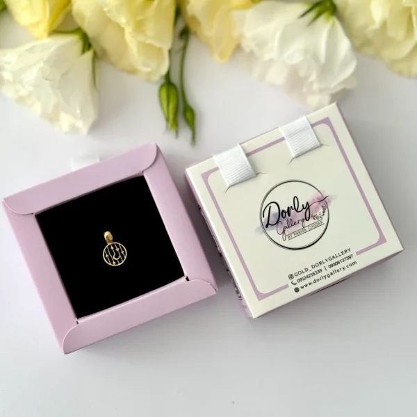 آویز طلا دایره ماه و ستاره خط دار زنانه دخترانه کادویی