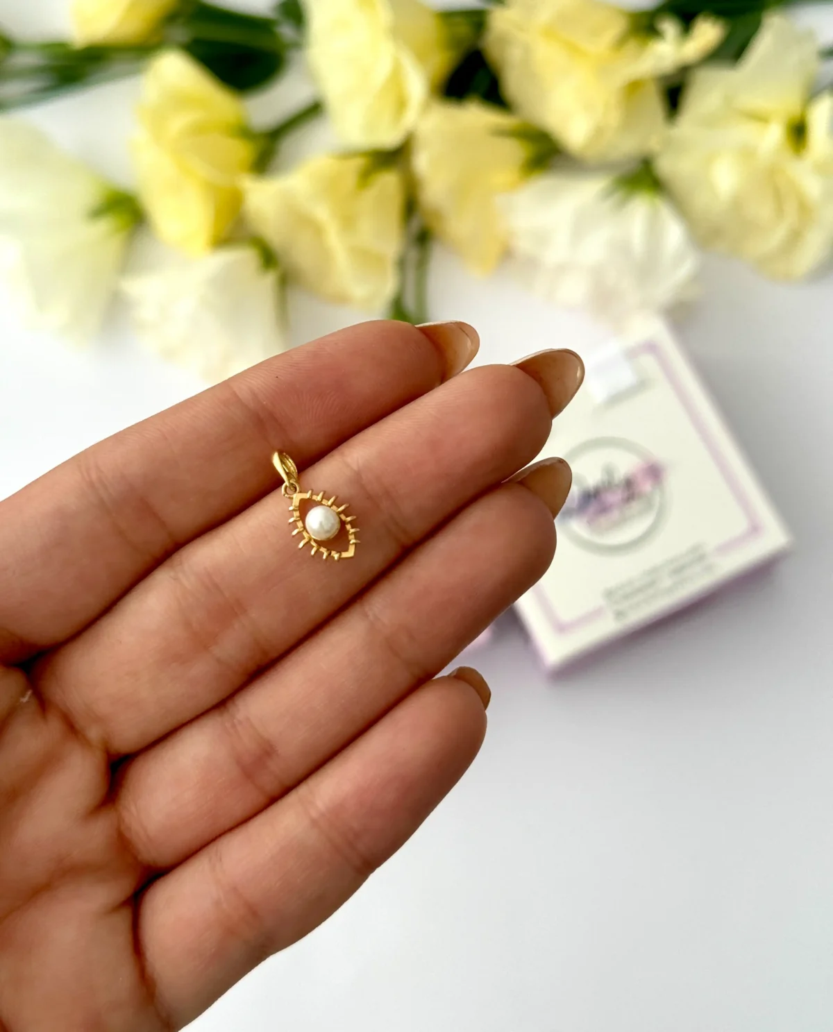 آویز طلا چشم مرواریدی زنانه دخترانه کادویی