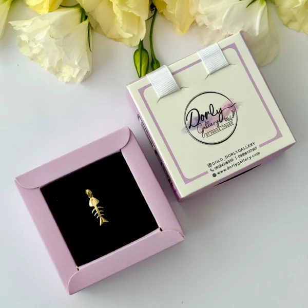 آویز طلا تیغ ماهی سه بعدی زنانه دخترانه کادویی