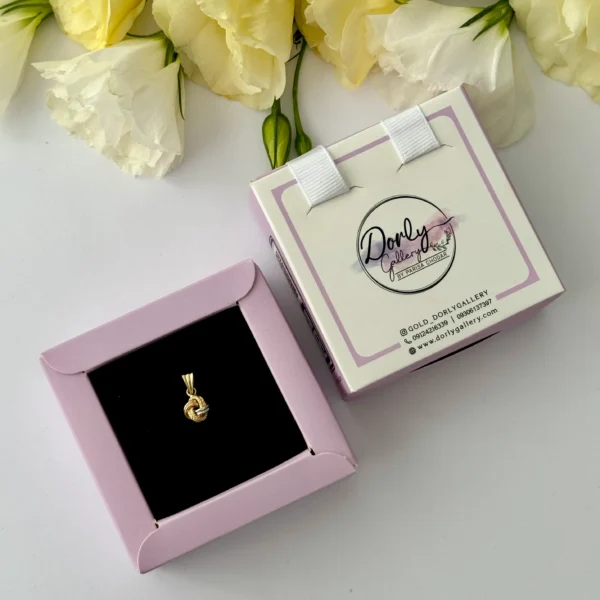 آویز طلا گره کلمی سه رنگ زنانه دخترانه کادویی