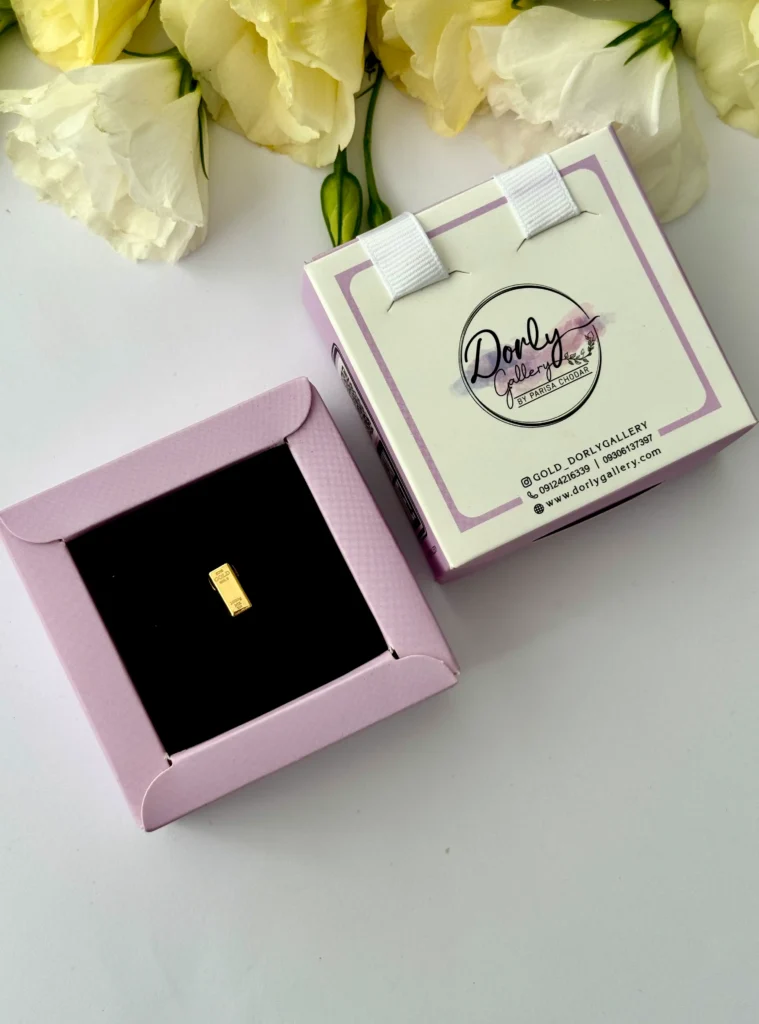 آویز طلا شمش سه بعدی زنانه دخترانه کادویی