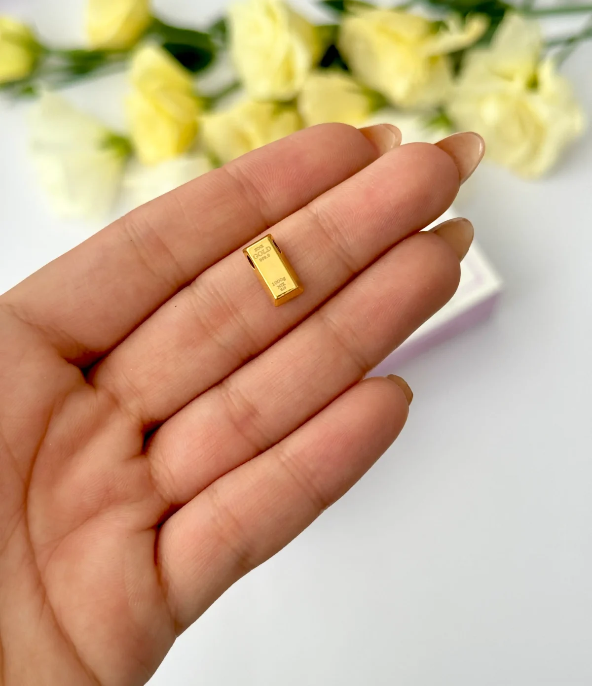 آویز طلا شمش سه بعدی زنانه دخترانه کادویی