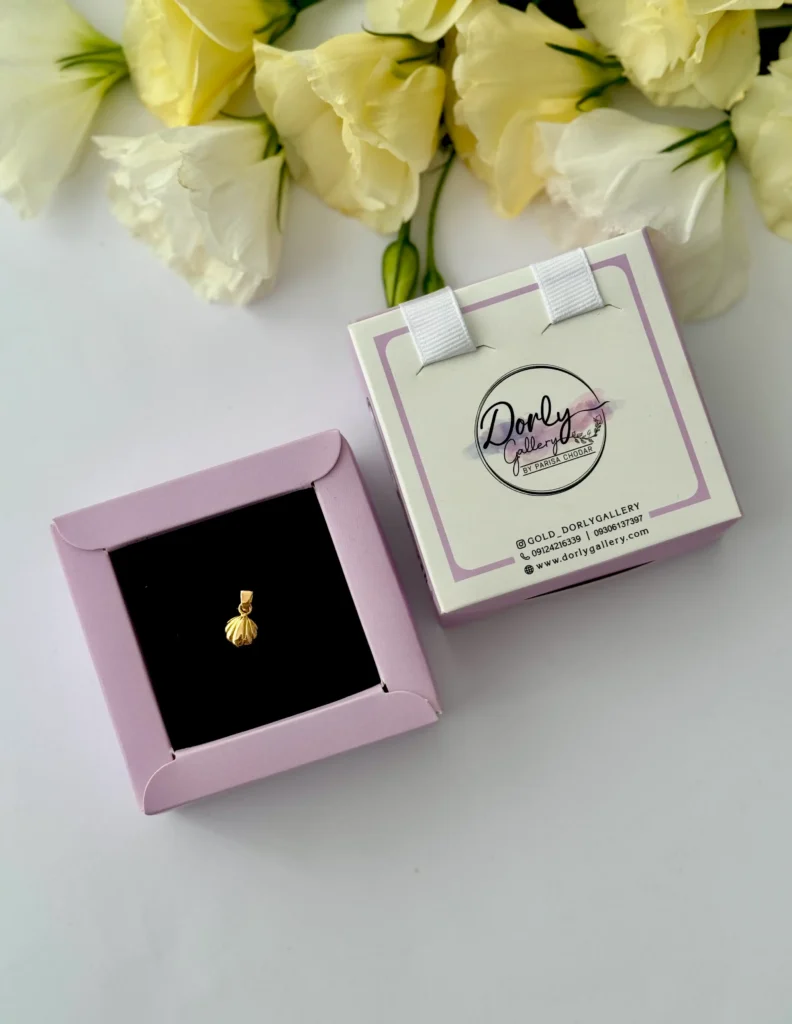 آویز طلا صدف فانتزی سه بعدی زنانه دخترانه کادویی