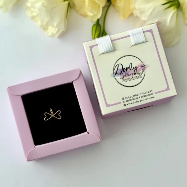 آویز طلا پاپیون مفتولی مینیمال زنانه دخترانه کادویی