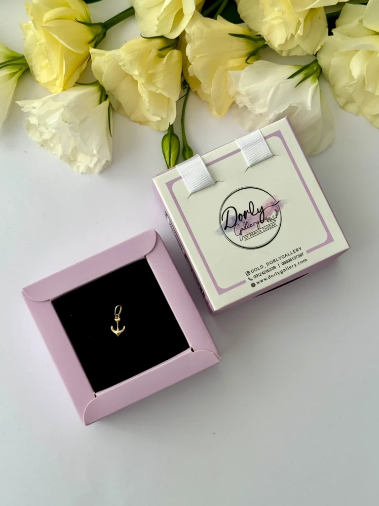 آویز طلا لنگر سه بعدی زنانه دخترانه کادویی