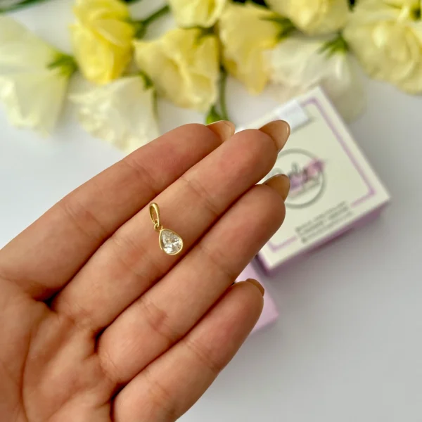 آویز طلا مارکو اشکی سفید زنانه دخترانه کادویی