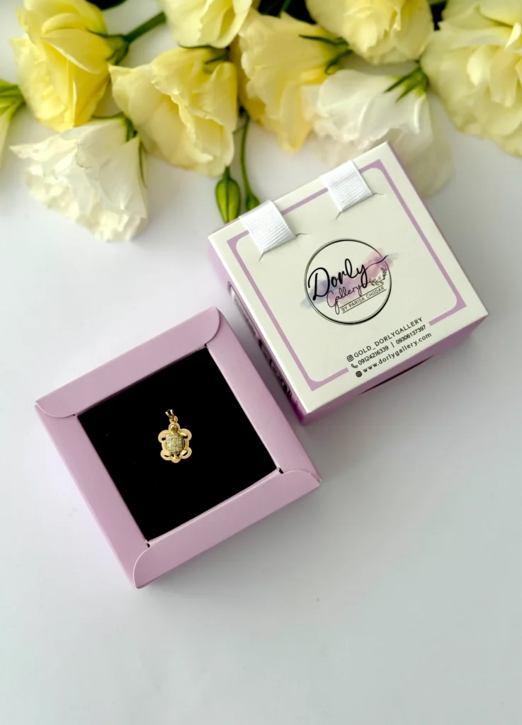 آویز طلا سوارفسکی لاک پشت نگین دار طلایی زنانه دخترانه کادویی