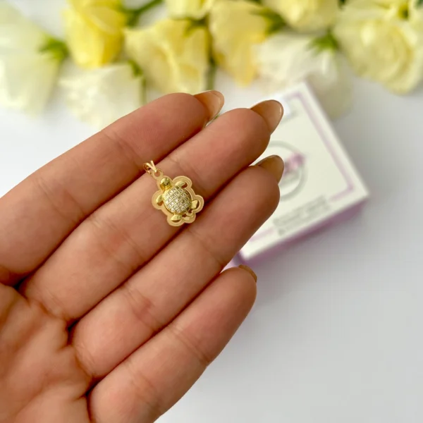 آویز طلا سوارفسکی لاک پشت نگین دار طلایی زنانه دخترانه کادویی