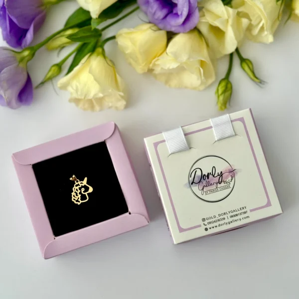 آویز طلا یونیکورن خطی لیزری زنانه دخترانه کادویی