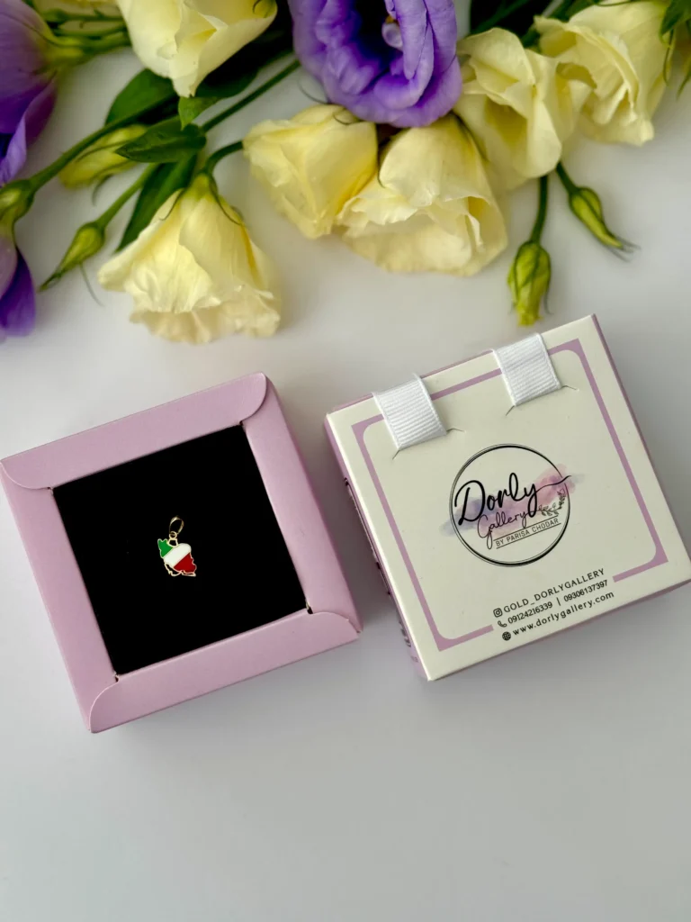 آویز طلا ایران سبز سفید قرمز مینا کاری زنانه دخترانه کادویی