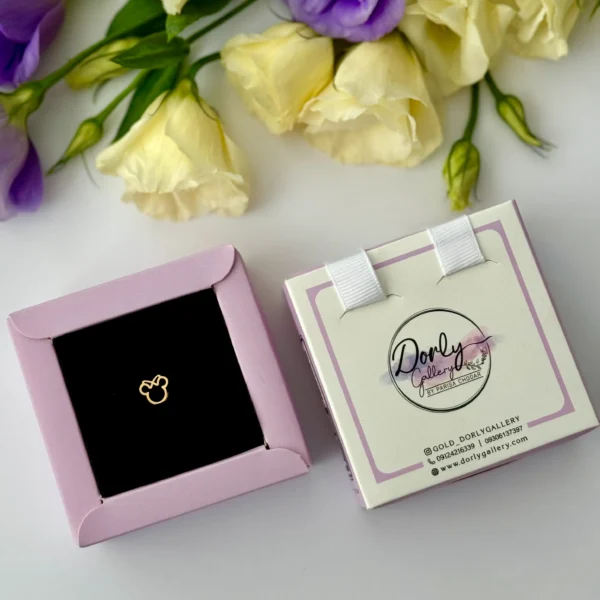 آویز طلا مینی موس با پاپیون سه بعدی ریخته کودکانه دخترانه کادویی