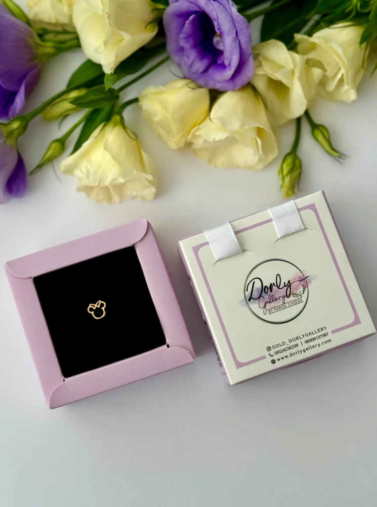 آویز طلا مینی موس با پاپیون سه بعدی ریخته کودکانه دخترانه کادویی