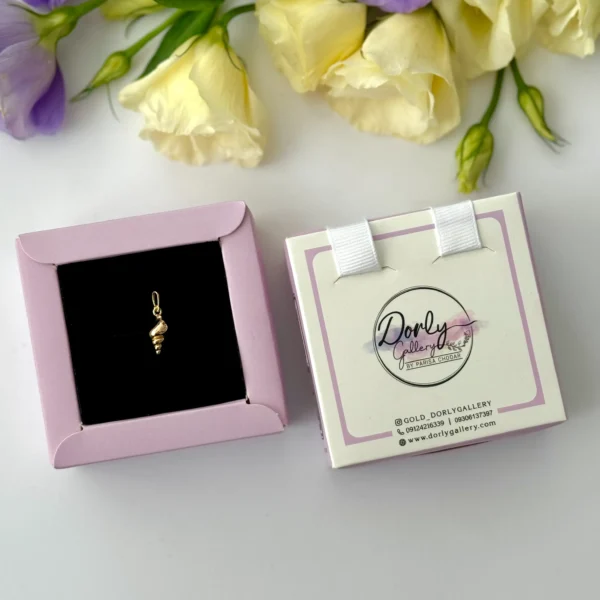 آویز طلا صدف گوش فیلی سه بعدی زنانه دخترانه کادویی