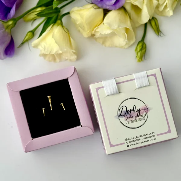 نیم ست طلا میخ سه بعدی زنانه دخترانه کادویی