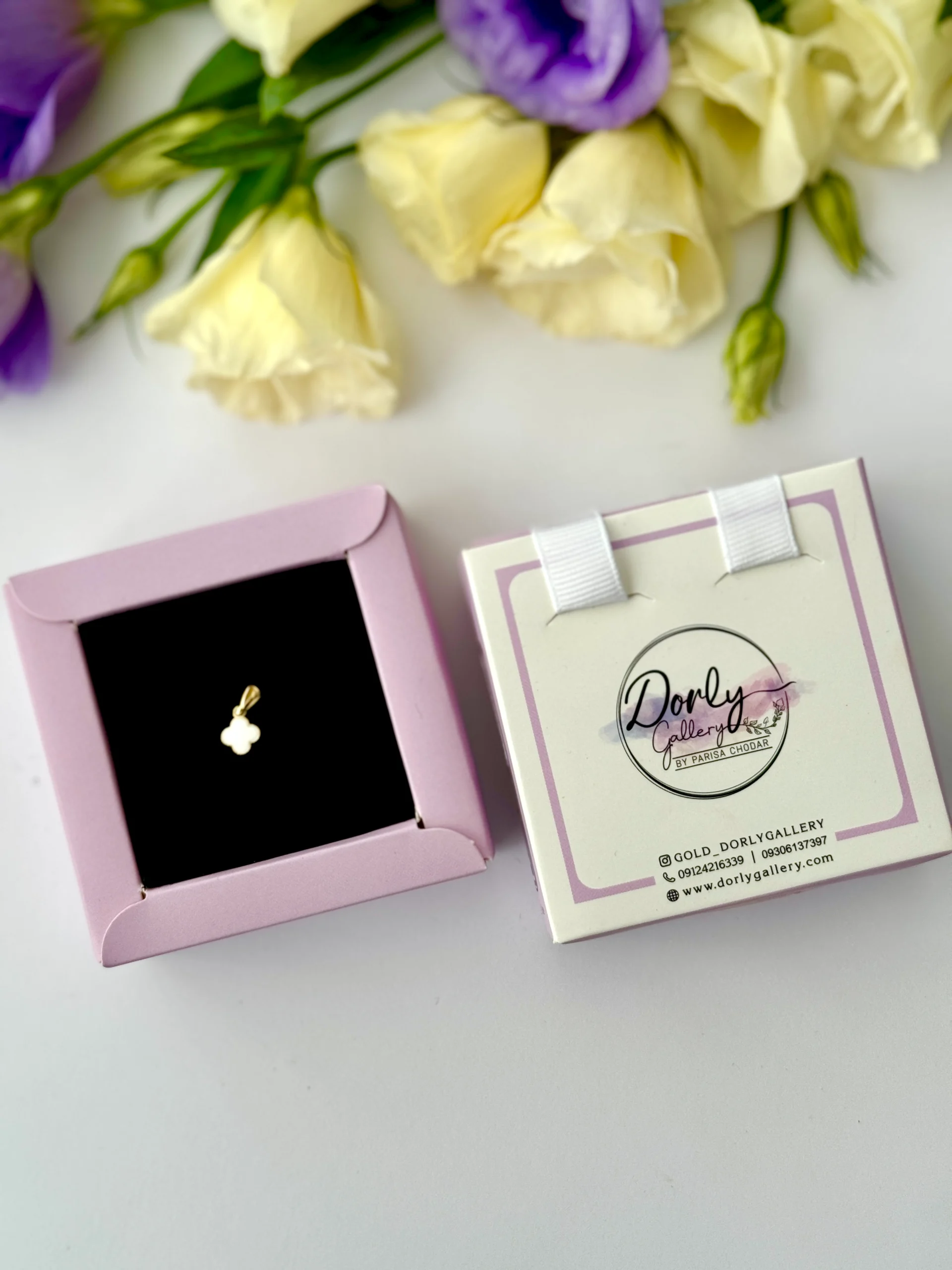 IMG_5504 آویز طلا ونکلیف دو رو سفید و مشکی میناکاری زنانه دخترانه کادویی