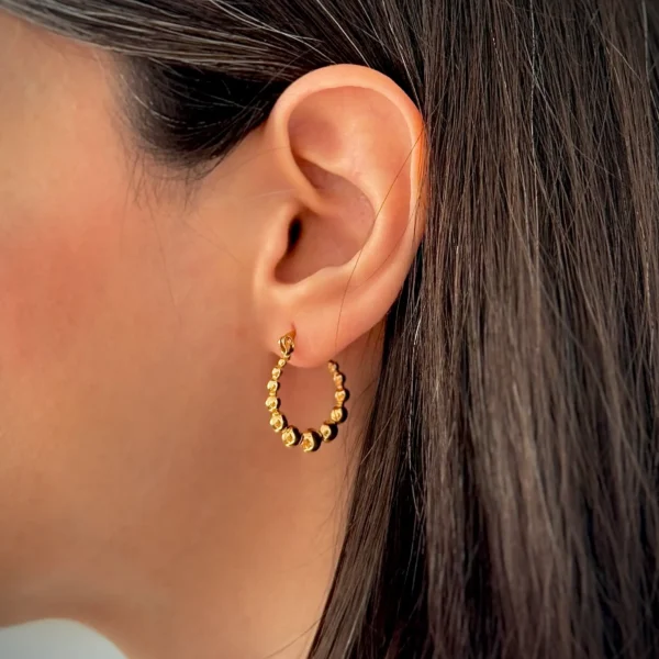 گوشواره طلا حلقه ای ماه حبابی زنانه دخترانه کادویی