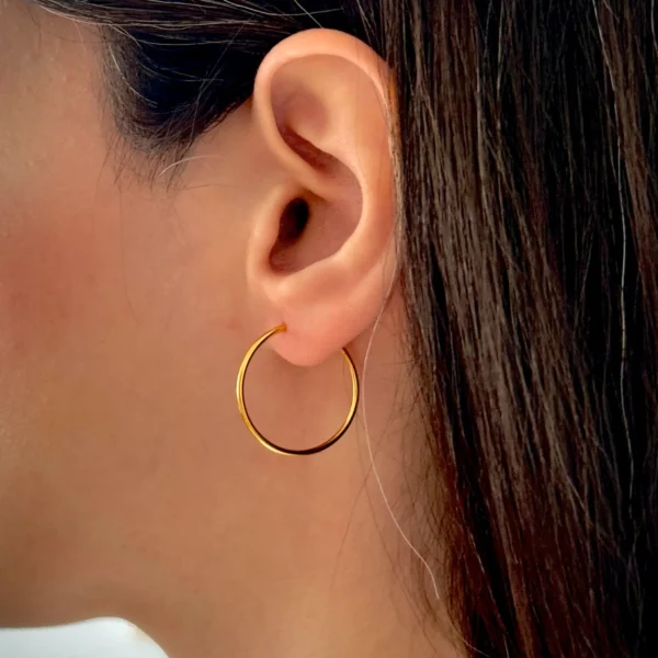 گوشواره طلا حلقه ای ساده زنانه دخترانه کادویی