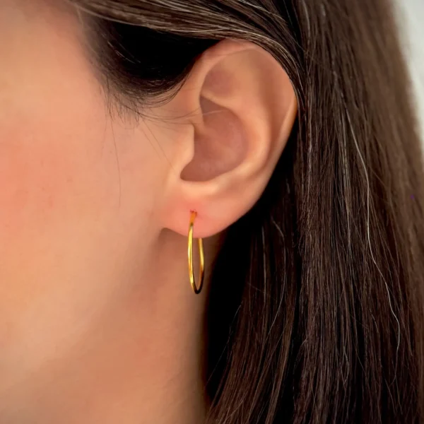 گوشواره طلا حلقه ای ساده زنانه دخترانه کادویی