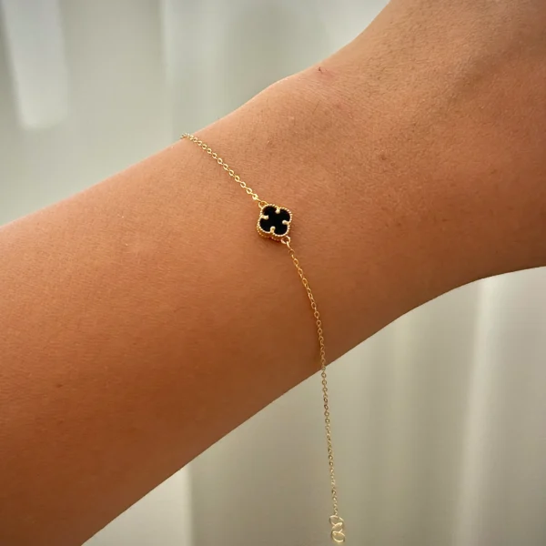 دستبند زنجیری طلا ونکلیف مشکی زنانه دخترانه کادویی