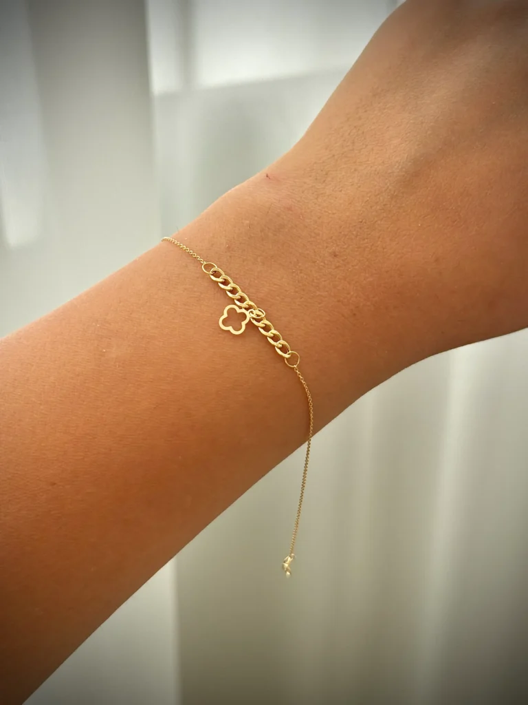 دستبند زنجیری طلا کارتیر و ونکلیف آویز زنانه دخترانه کادویی