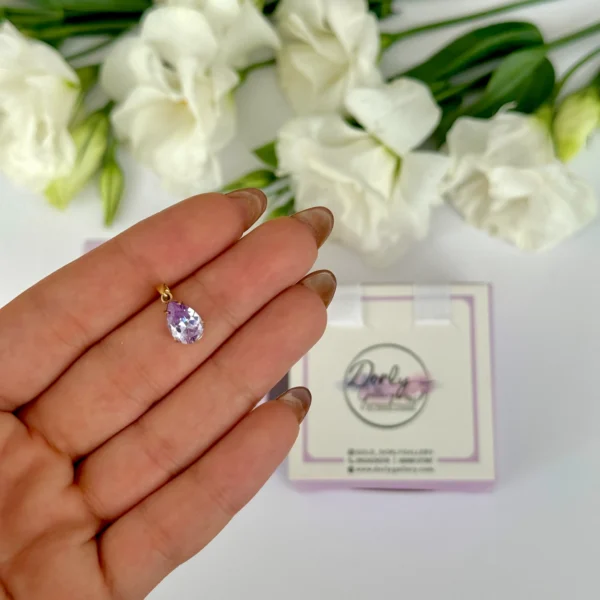 آویز طلا مارکو اشکی بنفش زنانه دخترانه کادویی