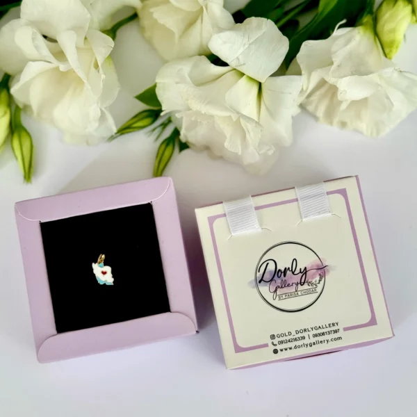 آویز طلا ایران و قلب قرمز مینا کاری زنانه دخترانه کادویی