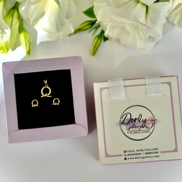 نیم ست طلا دایره گره زنانه دخرتانه کادویی