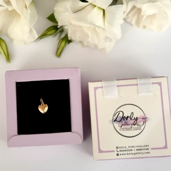 آویز طلا قلب اوریگامی دامله زنانه دخترانه کادویی