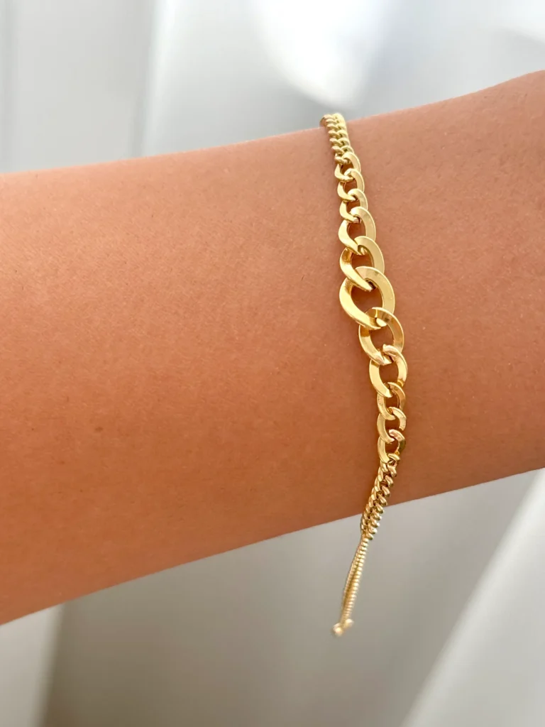 دستبند زنجیری طلا کارتیر کونیک زنانه دخترانه کادویی