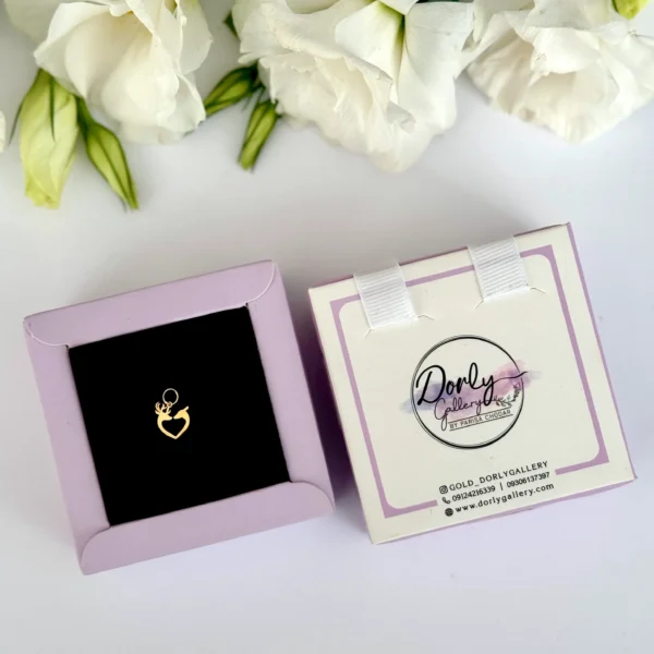 آویز طلا دو گوزن عاشق لیزری زنانه دخترانه کادویی