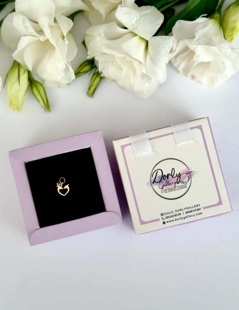 آویز طلا دو گوزن عاشق لیزری زنانه دخترانه کادویی