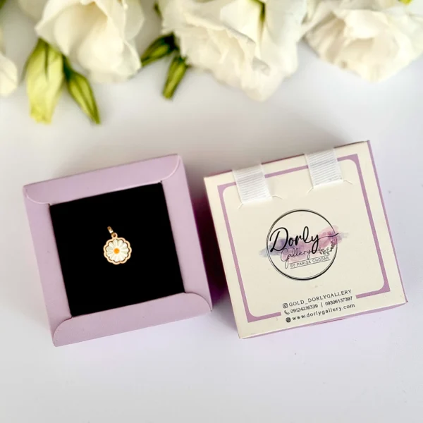 آویز طلا گل بابونه زنانه دخترانه کادویی