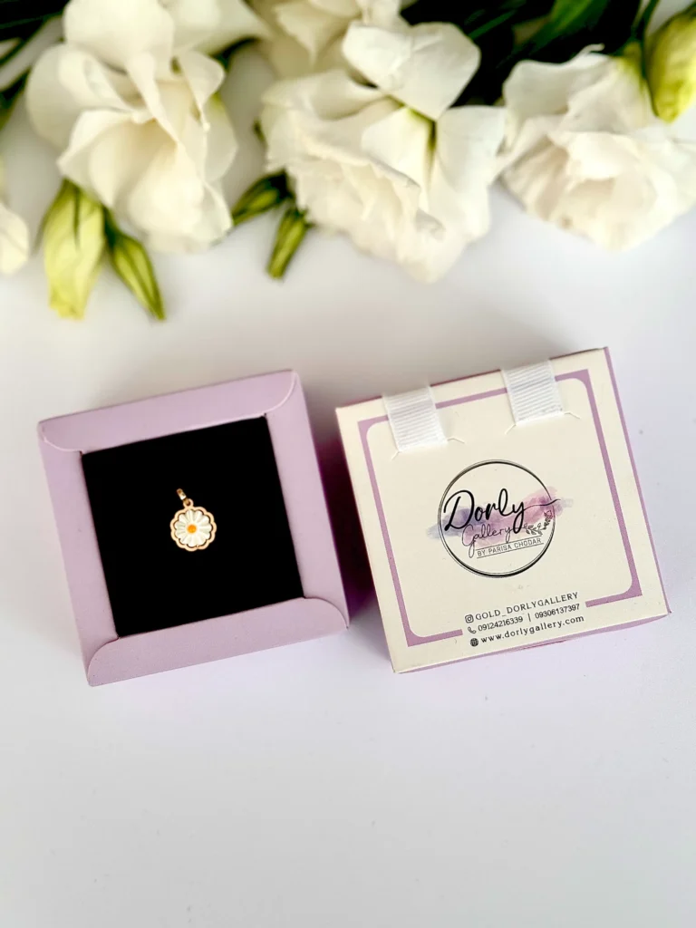 آویز طلا گل بابونه زنانه دخترانه کادویی