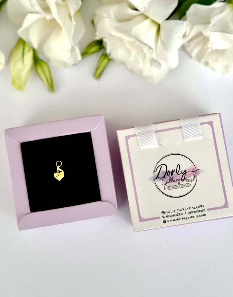 آویز طلا سل بالای قلب لیزری زنانه دخترانه کادویی