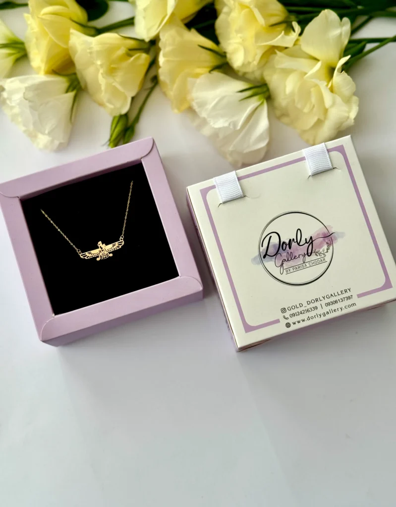 گردنبند طلا زنجیر متصل فروهر زنانه مردانه کادویی