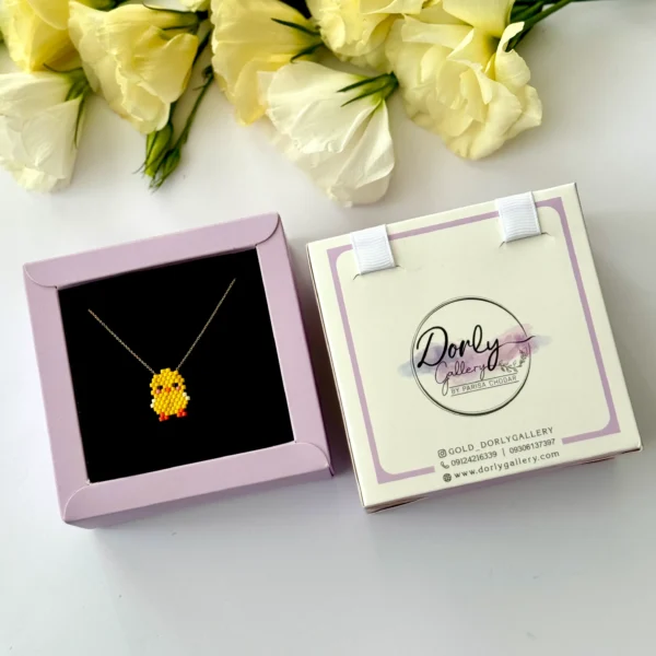 گردنبند طلا زنجیر متصل میوکی جوجه کودکانه دخترانه کادویی