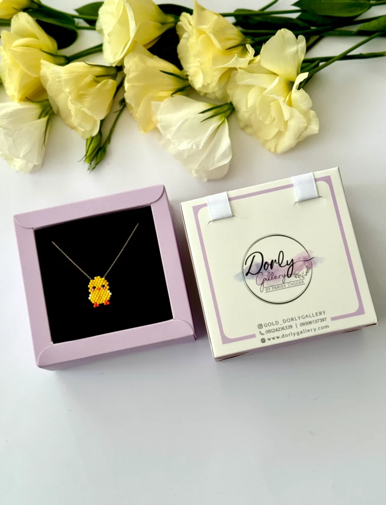 گردنبند طلا زنجیر متصل میوکی جوجه کودکانه دخترانه کادویی