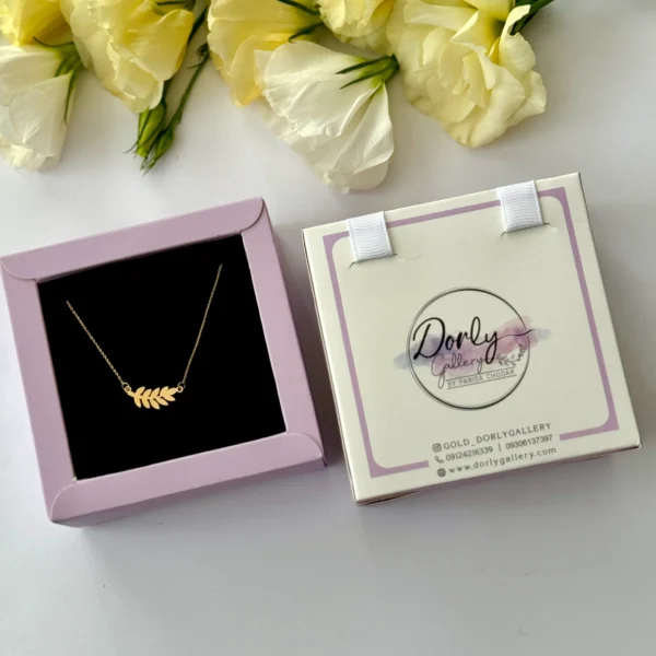 گردنبند طلا زنجیر متصل برگ زیتون زنانه دخترانه کادویی