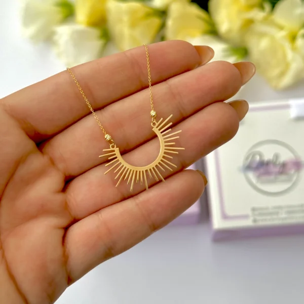 گردنبند طلا زنجیر متصل تابان و دو گوی البرنادو زنانه دخترانه کادویی