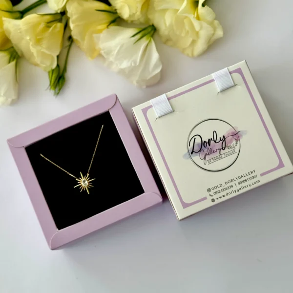 گردنبند طلا زنجیر متصل خورشید درخشان زنانه دخرتانه کادویی