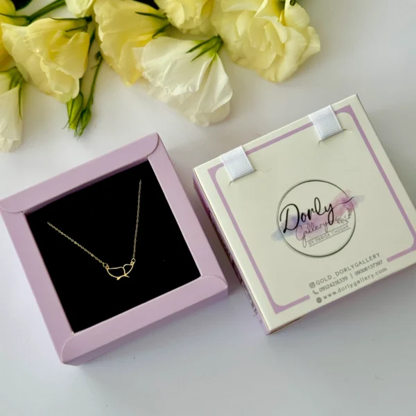 گردنبند طلا زنجیر متصل پروانه نیمه مینیمال زنانه دخترانه کادویی