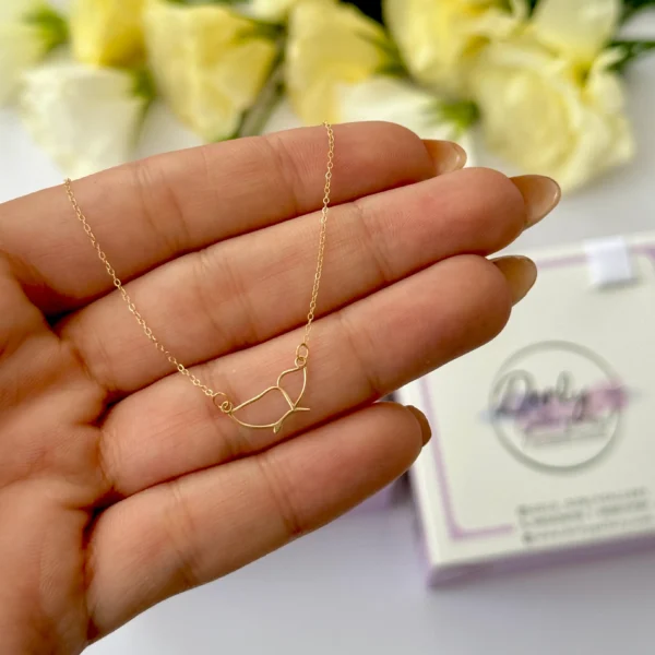 گردنبند طلا زنجیر متصل پروانه نیمه مینیمال زنانه دخترانه کادویی