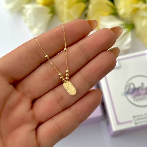 گردنبند طلا زنجیر متصل ابریشمی هشت گوی و بیضی تراش شاینی زنانه دخترانه کادویی