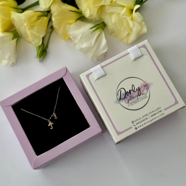 گردنبند طلا زنجیر متصل هرمس یک قطره آبی و چتر رنگی میناکاری آویز زنانه دخترانه کادویی