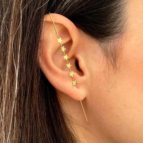 گوشواره طلا ایر کاف شش ستاره زنانه دخترانه کادویی