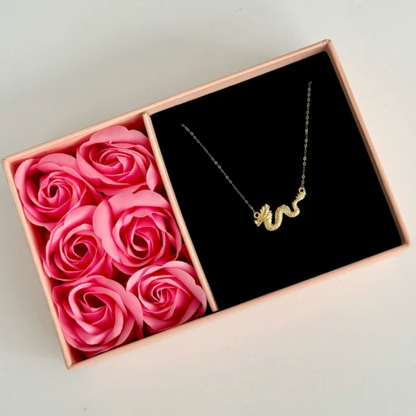 گردنبند طلا زنجیر متصل هرمس اژدها زنانه دخترانه کادویی