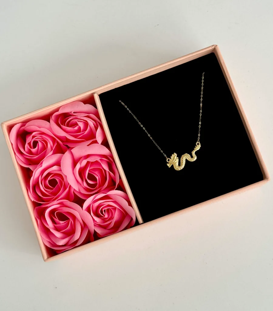 گردنبند طلا زنجیر متصل هرمس اژدها زنانه دخترانه کادویی