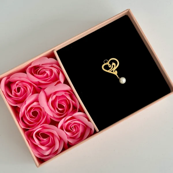 آویز طلا مادر قلب مرواریدی زنانه دخترانه کادویی