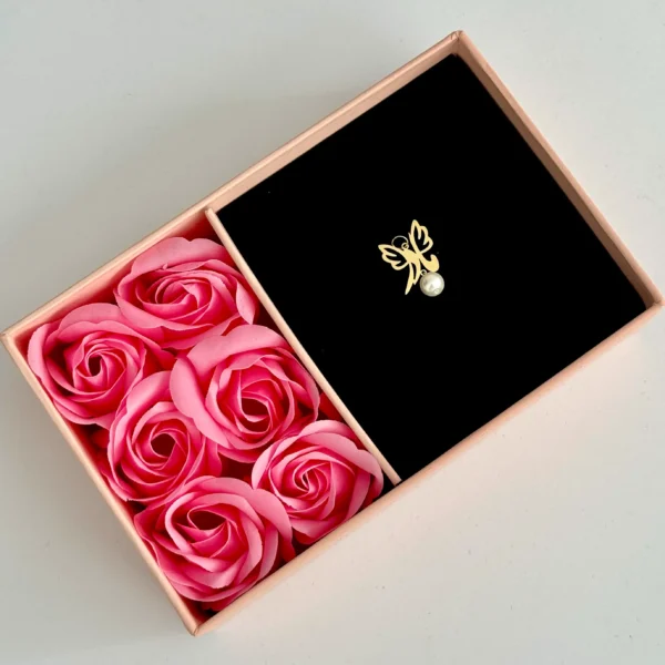 آویز طلا مادر پروانه مرواریدی زنانه دخترانه کادویی