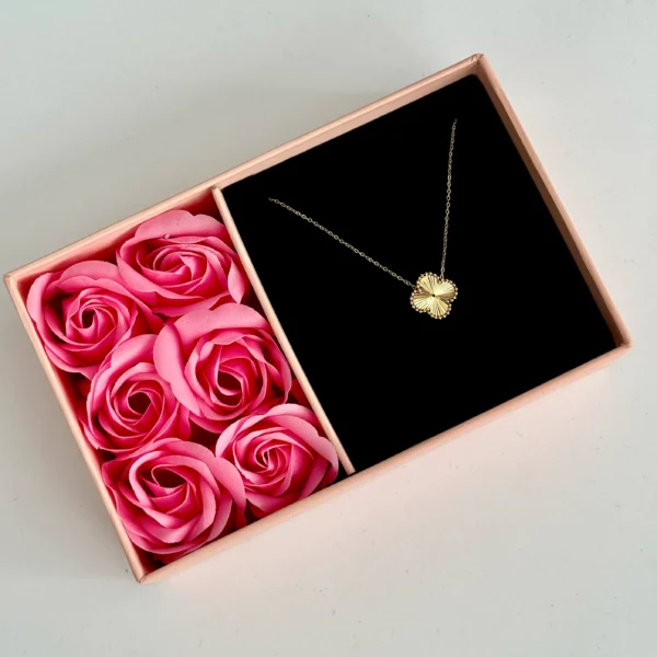 گردنبند طلا زنجیر متصل ونکلیف طلایی تراش دار زنانه دخترانه کادویی